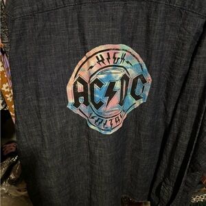 AC/DC customized Jean shirt